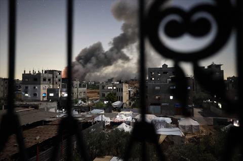 Smoke rises following an Israeli strike in the Bureij refugee camp in the centre of the Gaza Strip, on May 6, 2025 (AFP photo)